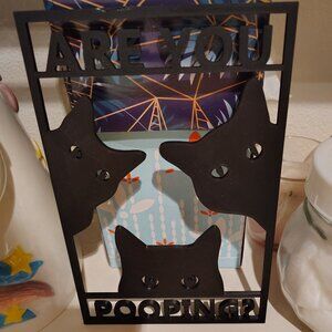3D Printed Nosy Cat Bathroom Wall Sign